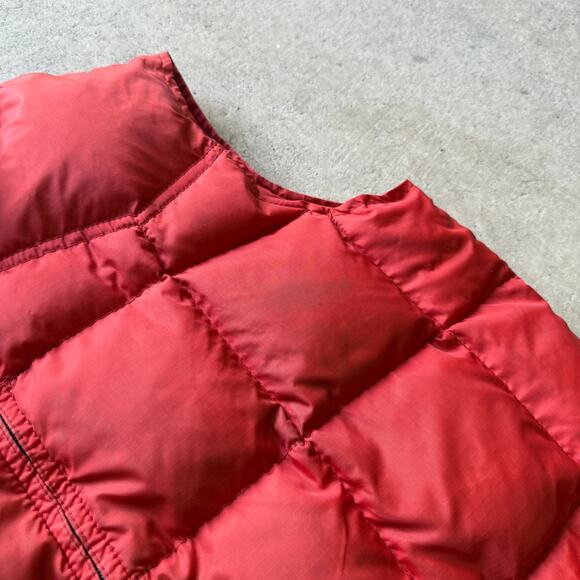 Men's Vintage 80's Sears Western Goose Down Orange Puffer Zip Up Vest Sz Large - Picture 7 of 7